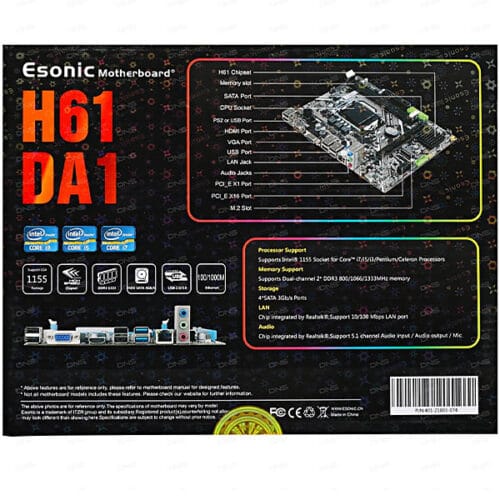 Intel Chipset Esonic H61DA1 3rd Gen DDR3 M.2 Mainboard - Image 2