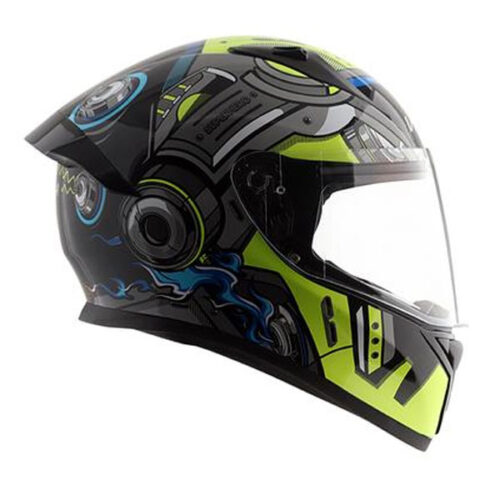Vega Superhero Green Black DOT Certified Full Face Helmet - Image 2