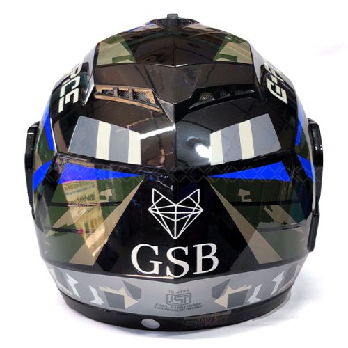GSB G-Force Flip-Up Modular Helmet Blue ISI Certified - Image 3