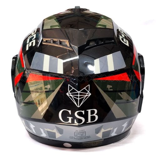 GSB G-Force Flip-Up Modular Helmet Red ISI Certified - Image 3