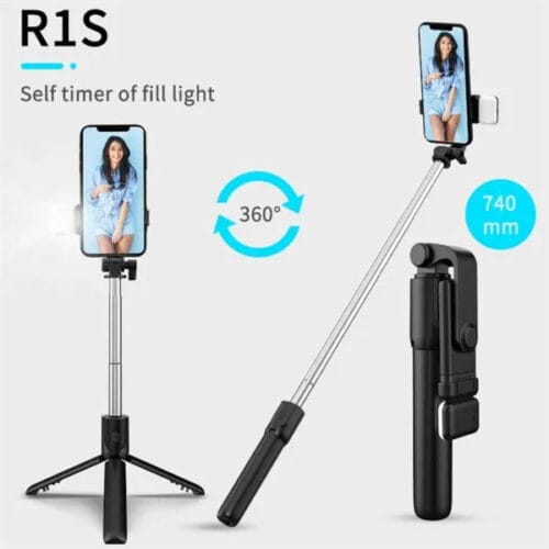 Selfie Stick+Monopod with Selfie Light & Bluetooth Remote - Image 3