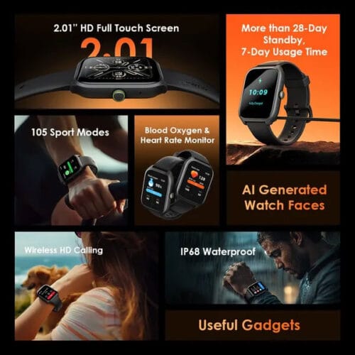 Oraimo Watch 5 Lite Calling Smart Watch OSW-804 Pink - Image 6