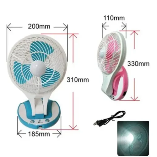 Rechargeable AC & DC 7inch Fan with LED Light JR-5580 - Image 3