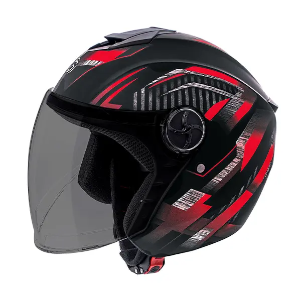glider-city-d2-matt-red-black-01 Gliders City D2 Helmet Matt Decor - Black/Red - Image 1