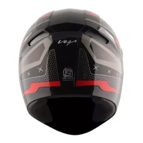 Vega Dx Ricco RED Black Full Face Helmet - Image 3
